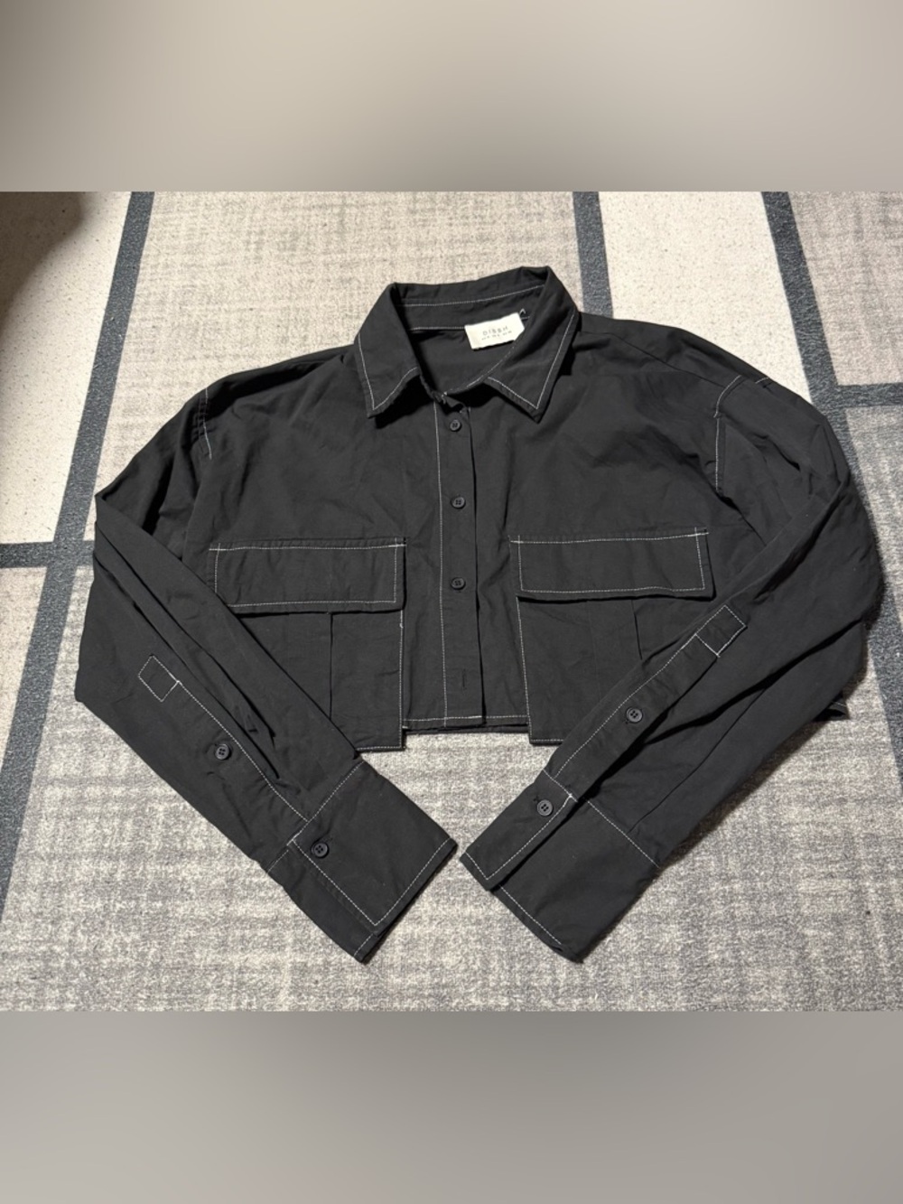 Dissh Frankie Black Cropped Poplin Shirt